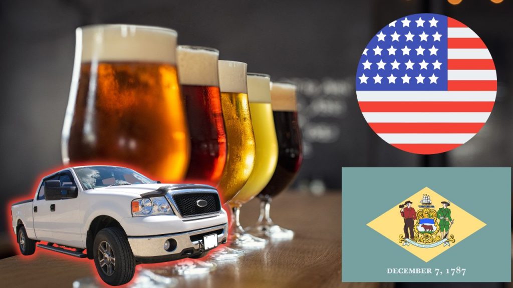 Drink beer and drive in Delaware