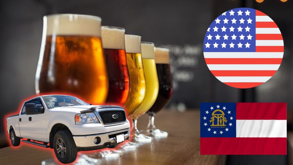 Drink beer and drive in Georgia state limit